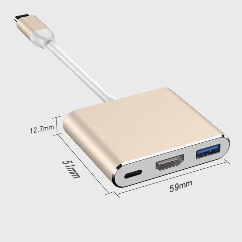 USB C 3.0 3 in 1 HUB Type-C to Hdmi-Compatible USB 3.0 Docking Station Charging 4K Adapter Splitter for Macbook Air Pro Samsung